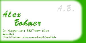 alex bohmer business card